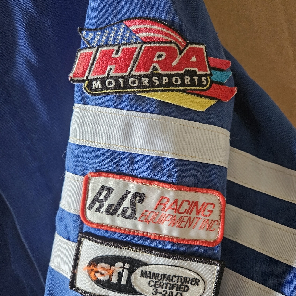 Vintage Racing Jacket with Patches - Blue Large CL0044 - Picture 4 of 9